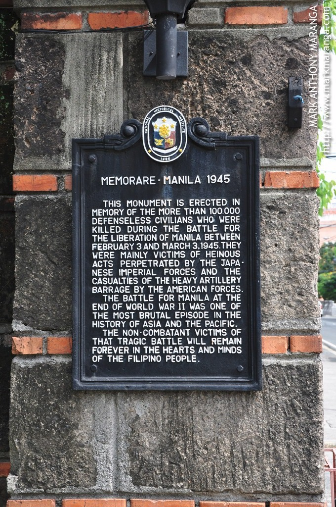 Marker of Memorare-Manila 1945